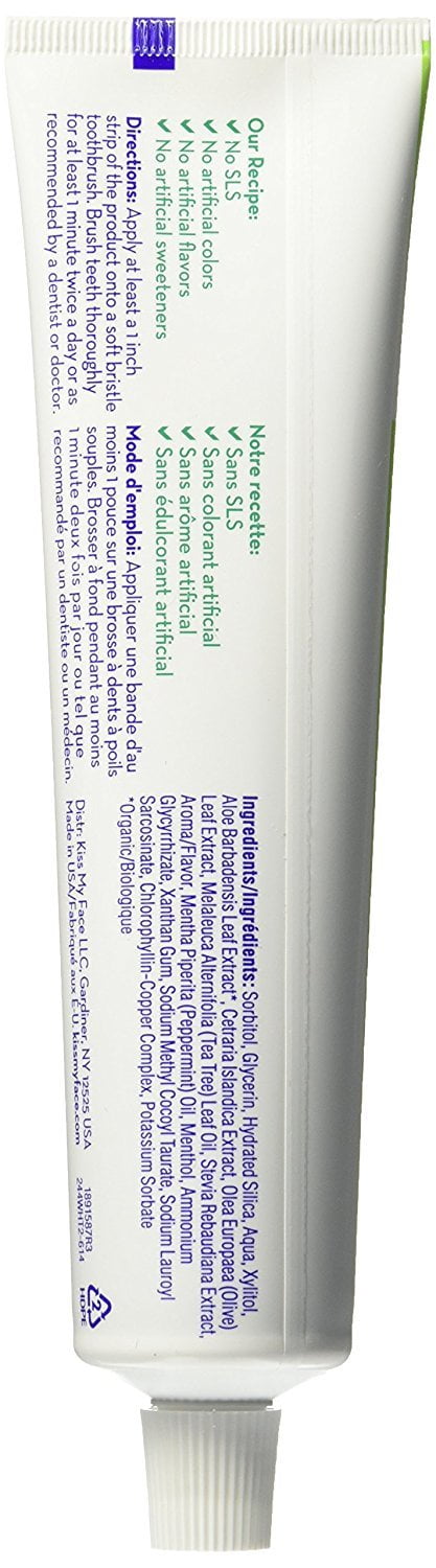 Kiss My Face Gel Teeth Whitening Fluoride Free Toothpaste, 4.5 Ounce, 3 Count