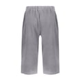 thumbnail image 4 of vigerkar Women's Cotton Linen Bermuda Shorts Knee Length Shorts Loose Lightweight Shorts Casual Summer Beach Shorts with Pockets Grey, XXL, 4 of 5