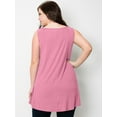 thumbnail image 5 of Made by Johnny Women's Solid Sleeveless Tunic for Leggings Swing Flare Tank Tops S-5XL Plus Size XXXL PINK, 5 of 6