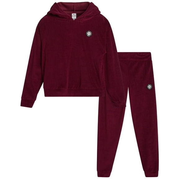 RBX Girls Sweatsuit Set - 2 Piece Velour Tracksuit Pullover Hoodie Sweatshirt and Jogger Sweatpants