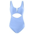 thumbnail image 5 of Sngxgn Swimsuit for Women Bathing Suits Front Cutout Adjustable Straps Ruched Swimwear(BU2,XL), 5 of 5