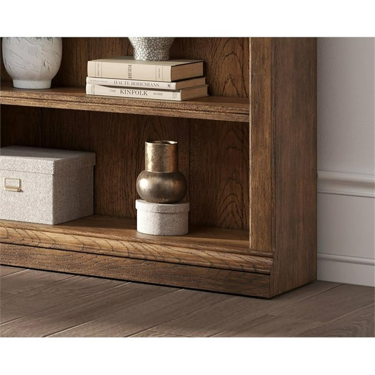 Stratton 8' Tall Wooden Arch Library Bookshelf with Decorative