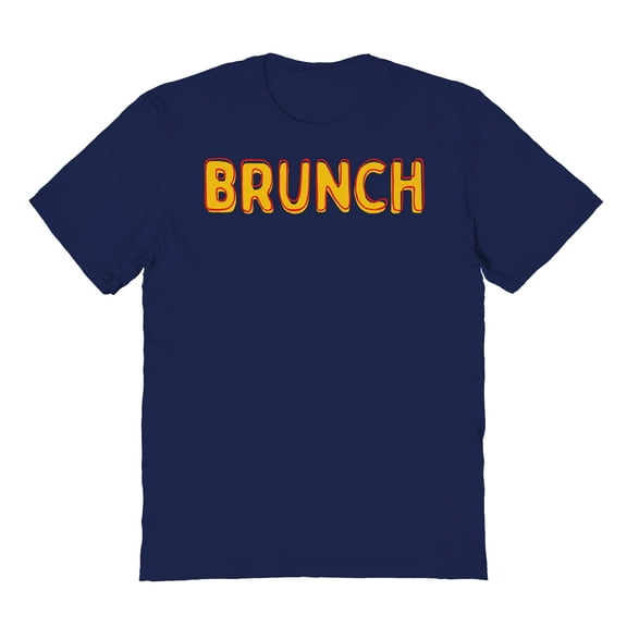 Brunch Humor Graphic Navy Men's Cotton T-Shirt