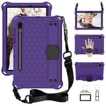 Allytech Case for Samsung Galaxy Tab S7 11-Inch SM-T870 T875, Silicone EVA Kids Friendly Stand Shoulder Strap Heavy Duty Shockproof Bumper Cover for Samsung Galaxy Tab S7 11-inch, Purple