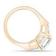 thumbnail image 3 of ESTE ORIGIN 2.00Ct Emerald Cut Lab-Grown Diamond Trilogy Engagement Ring – Tapered Baguette Sides in 18K Rose Gold for Women US 8, 3 of 7