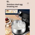 thumbnail image 2 of Zootealy Chef Machine 6 Speed Stainless Steel Household Small Dough Mixer Cooking Machine Egg Beater Multifunctional Kitchen Electric Mixer, 2 of 8