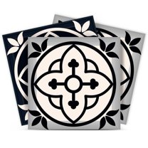 HomeRoots 390727 8 x 8 in. Black & White Rory Peel & Stick Removable Tiles