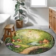 thumbnail image 3 of Round Rugs 3Ft, Mushroom Forest Round Area Rug Washable Indoor Throw Carpet, Green Fantasy Cottage Vintage Plant Lake Small Non Slip Circle Rug for Bedroom Living Room Home Decor Aesthetic, 3 of 8