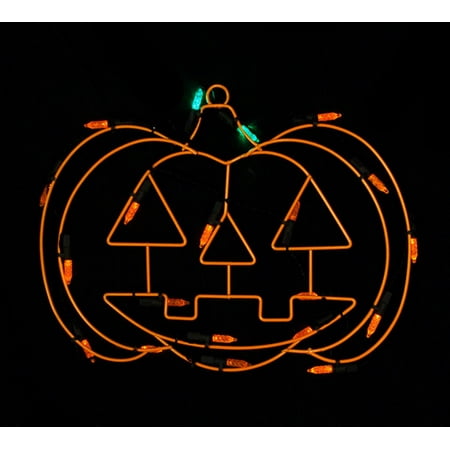 12" Battery Operated LED Lighted Pumpkin Halloween Window Silhouette Decoration