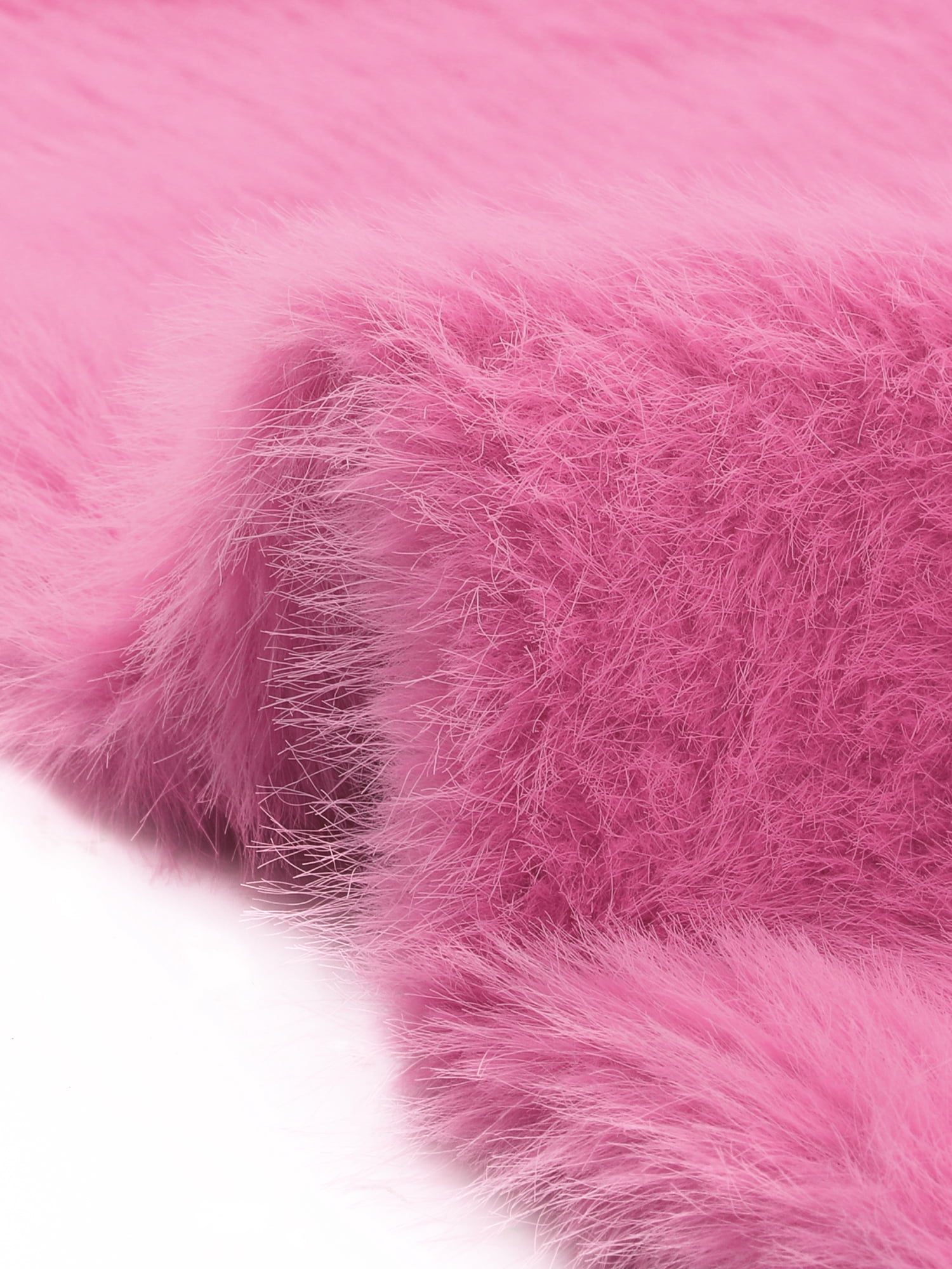 DARING DIVA Women's Plus Size Faux Fur Long Sleeve Open Front Winter Coat 4X Dark Pink