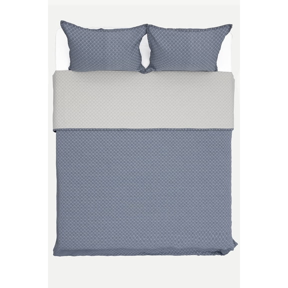 Koza Home Malea Navy Blue Double Bedspread 230x250 2 Pillow 50x70 5006 230 x 250