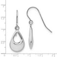 thumbnail image 2 of 14k White Gold Polished Shepherd hook Teardrop Hollow Dangle Earrings 24x9mm Wide Dangle Earring for Women, 2 of 2
