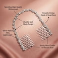 thumbnail image 3 of Miallo Sparkling Bridal Hair Accessory Silver - Rhinestone Back Chain for Bride - Simple Crystal Headpiece for Women, 3 of 7