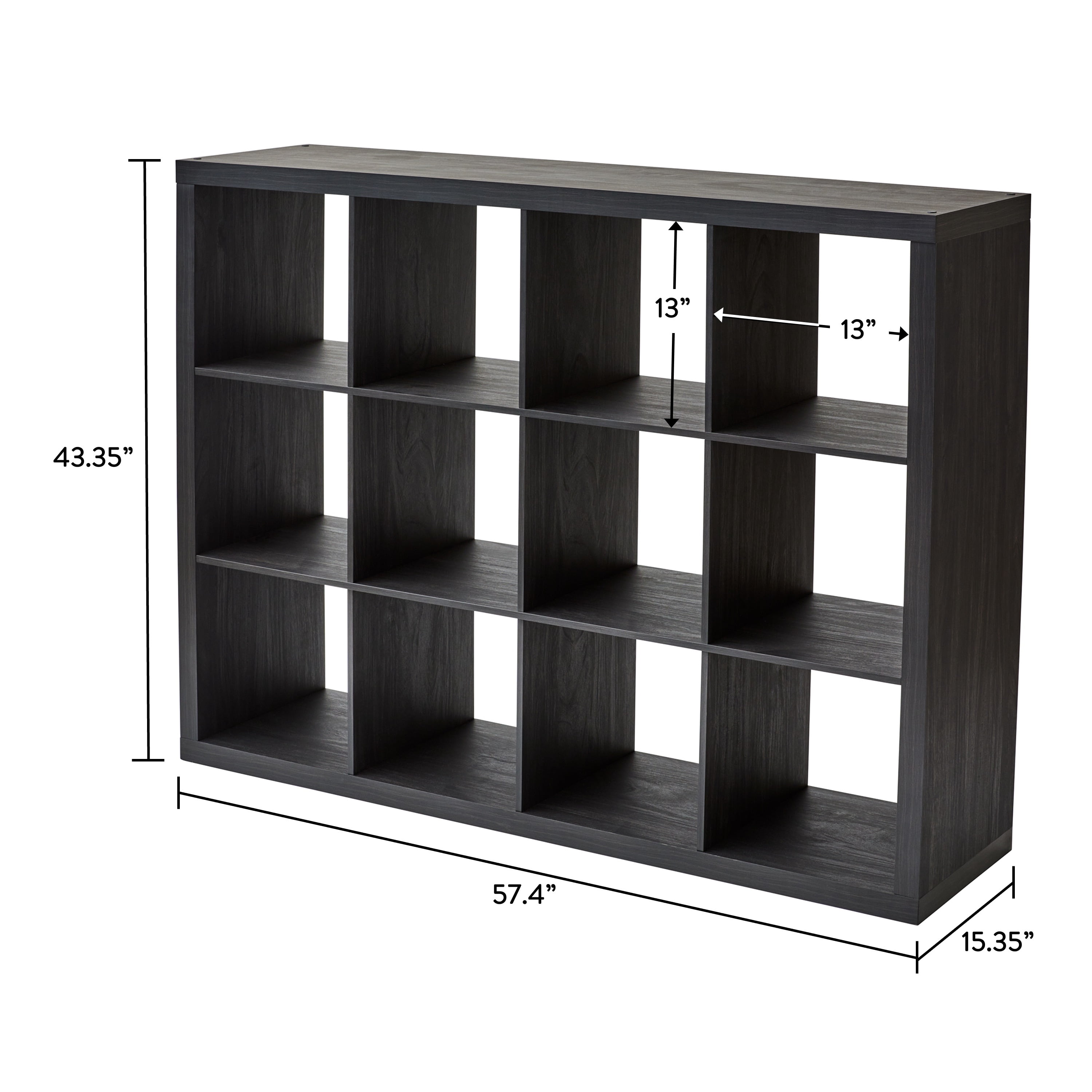 Better Homes & Gardens 12 Cube Storage Organizer, Charcoal