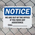 thumbnail image 5 of (2 Pack) We Are Out Of The Office If You Need Any OSHA Notice Sign 18 Inch X 12 Inch Indoor / Outdoor Rust-Free Aluminum Metal Signs for Workplace, Workshop, and Construction Site, Made, 5 of 8