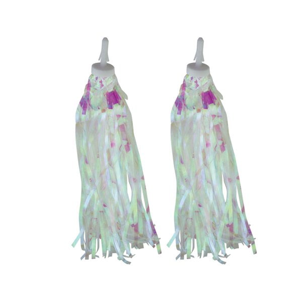 Bicycle Grip Streamers Laser Tassels Bike Pink/White