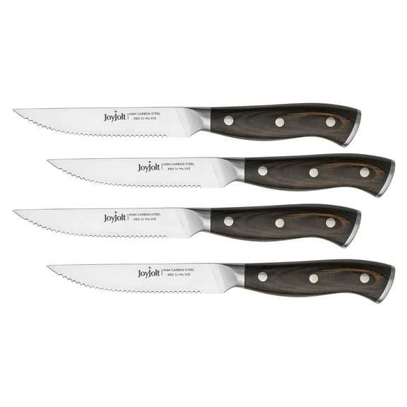 JoyJolt 4-Piece Steak Knife High Carbon Steel Kitchen Knives Set