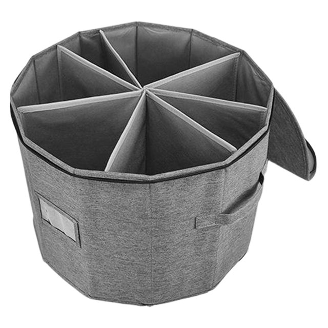 Organizador cilíndrico de zapatos con 8 separadores ajustables, plegable y que ahorra espacio, 43 x 33,5 cm (16,9 x 13,2 pulgadas).