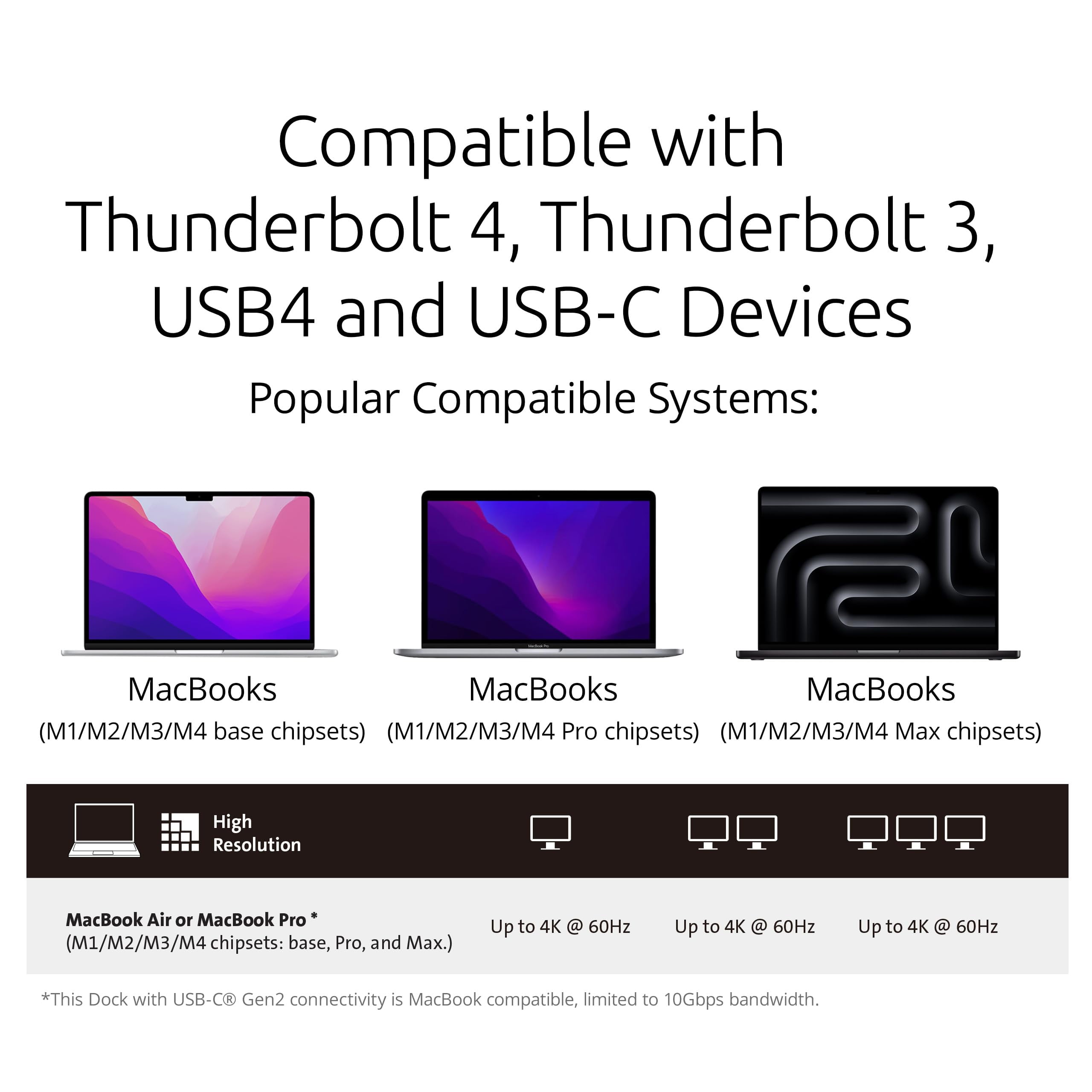 Kensington SD4790-MAC EQ USB-C Triple 4K Docking Station for MacBook (k33621na-mac)