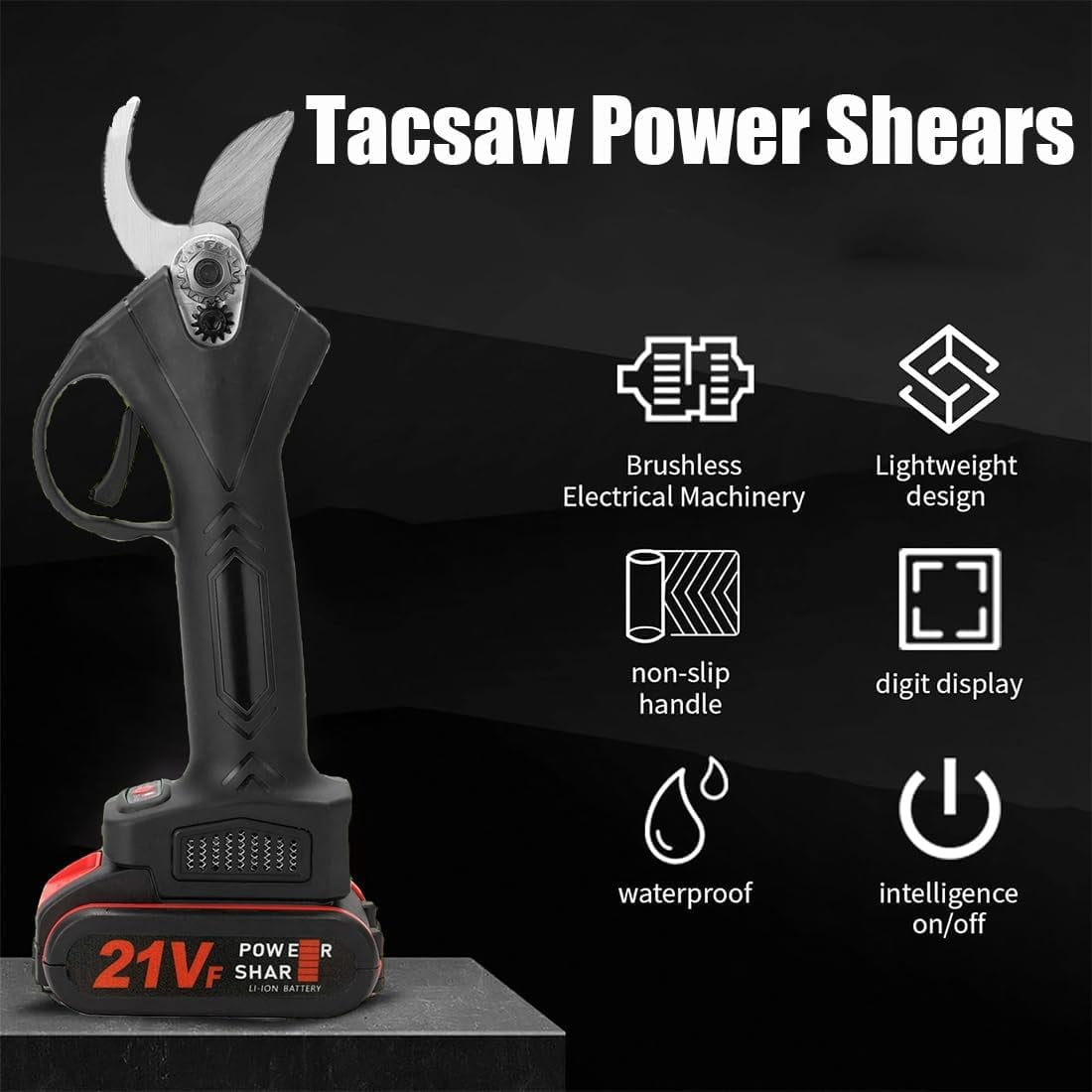 Cordless Electric Pruning Shears With Extendable Pole – Cuts 1.2" Branches, 15ft Reach