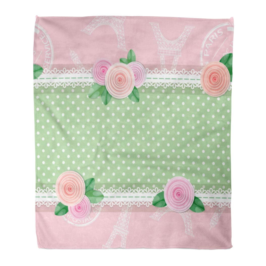 ASHLEIGH Flannel Throw Blanket Pink Cute Shabby Chic Girly Different Pieces Collage Decorated