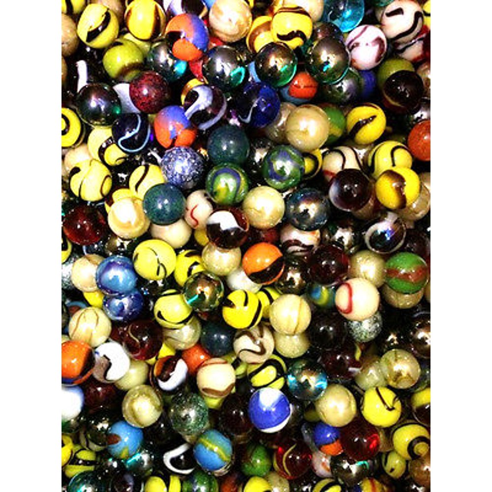 5/8" Glass Player Marbles Bulk Assorted Mega Lot Set of 24