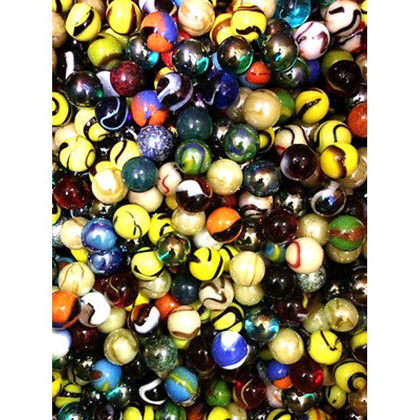 5/8" Glass Player Marbles Bulk Assorted Mega Lot Set of 24 Walmart