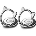thumbnail image 1 of Cat Cell Phone Ring, 2 Pieces Ring Holder Ultra Thin 3mm 360 Degree Rotation Phone Ring Holder Smartphone Universal Phone Ring Compatible with Huawei and Other Smartphones, 1 of 5