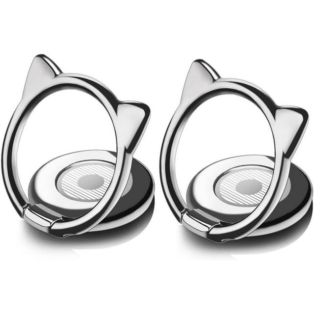 Bague Telephone Portable Chat, 2 pièces Ring Holder Ultra Mince 3mm Rotation 360 Degrés Anneau Telephone Support Smartphone Phone Ring Universel Compatible avec Huawei et d'autres Smartphones