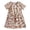 Khaki, variant on Toddler Girls' Houndstooth Plaid Dress, Short Sleeve Sunflower Embroidery A-Line Dress, Summer Casual Party Princess Dress for Kids,6-7 Years