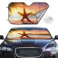 thumbnail image 3 of Lsque Starfish Sunset Sea Beach Car Windshield Sun Shade | Accordion Folding Style Auto Shade for Car Truck SUV Van | Blocks UV Rays Sun Visor Protector | Medium, 3 of 7