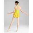 thumbnail image 5 of Alvivi Robe de Danse Ballet Patinage sur Glace Sans Manches avec Strass Jaune 12, 5 of 5