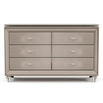Furniture of America Devado Contemporary Wood 6-Drawer Dresser in Rose Gold