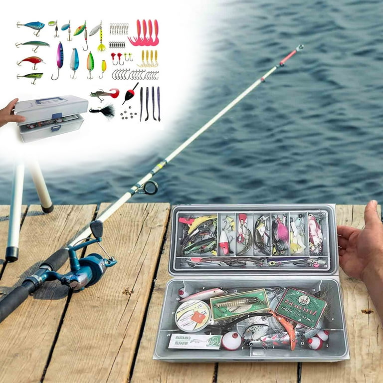 Weloille Fishing Gear Box Countdown Gift Fishing Tackle Advent Calendar 