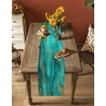 thumbnail image 5 of Turquoise Marble Table Runner 36 Inches, Farmhouse Modern Abstract Aesthetic Bed Runner Dresser Scarves Tabletop for Indoor Outdoor Parties/Ceremony/Banquet, 13"x 36", 5 of 8