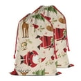thumbnail image 2 of Christmas Bags Drawstring,Beige Christmas Santa and Animal Pattern Large Xmas Christmas Gift Bags,Reusable for Xmas and New Year Party Favors and Supplies,27.6" X 19.7", 2 of 6