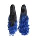 thumbnail image 1 of YOEMAYUNER Extensiones de pelo de cola de caballo de 21 pulgadas con clip ondulado y rizado, extensiones de pelo de cola de caballo onduladas, colas de caballo largas para mujeres (1 unidad negro azul, 1 of 5