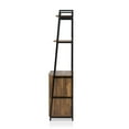 thumbnail image 2 of Furniture of America Bimme Rustic Metal 4-Shelf Wine Cabinet in Oak and Black, 2 of 5
