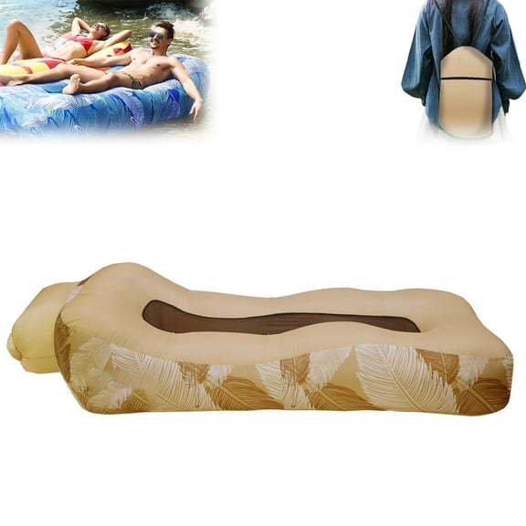 WUUJIPAI Inflatable Sun Lounger, Air Sofa, Pump-Free Air Sofa, Portable Waterproof Outdoor Lounger for Beach & Camping