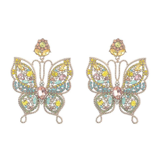 Nuevos pendientes exagerados de aleación con diamantes de imitación Utterfly para mujer, modelo A de lujo, código 8907 A