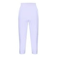 thumbnail image 4 of Summer Capris for Women 2025, Womens Lightweight Capri Leggings Under Dress or Long Tunic Tops Stretchy Yoga Pants (M, White 02), 4 of 5