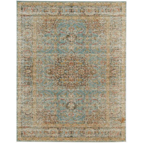Amer Rugs Eternal Medallion Vintage Seafoam Green Area Rug, Runner, or Round