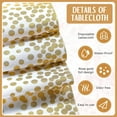 thumbnail image 3 of 24 Packs White and Gold Disposable Plastic Tablecloths and Satin Table Runner Set, 54 x 108 Inch Tablecloth, 12 x 108 Inch Table Runners for Wedding Graduation Birthday Baby Shower, 3 of 5