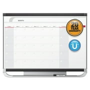 Quartet Prestige 2 Magnetic Total Erase Monthly Calendar, 48" x 36", Graphite Color Frame