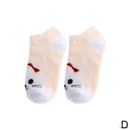 

Women Girl Polyester Boat Socks Cute Cat Short Hosiery Soft X0P8