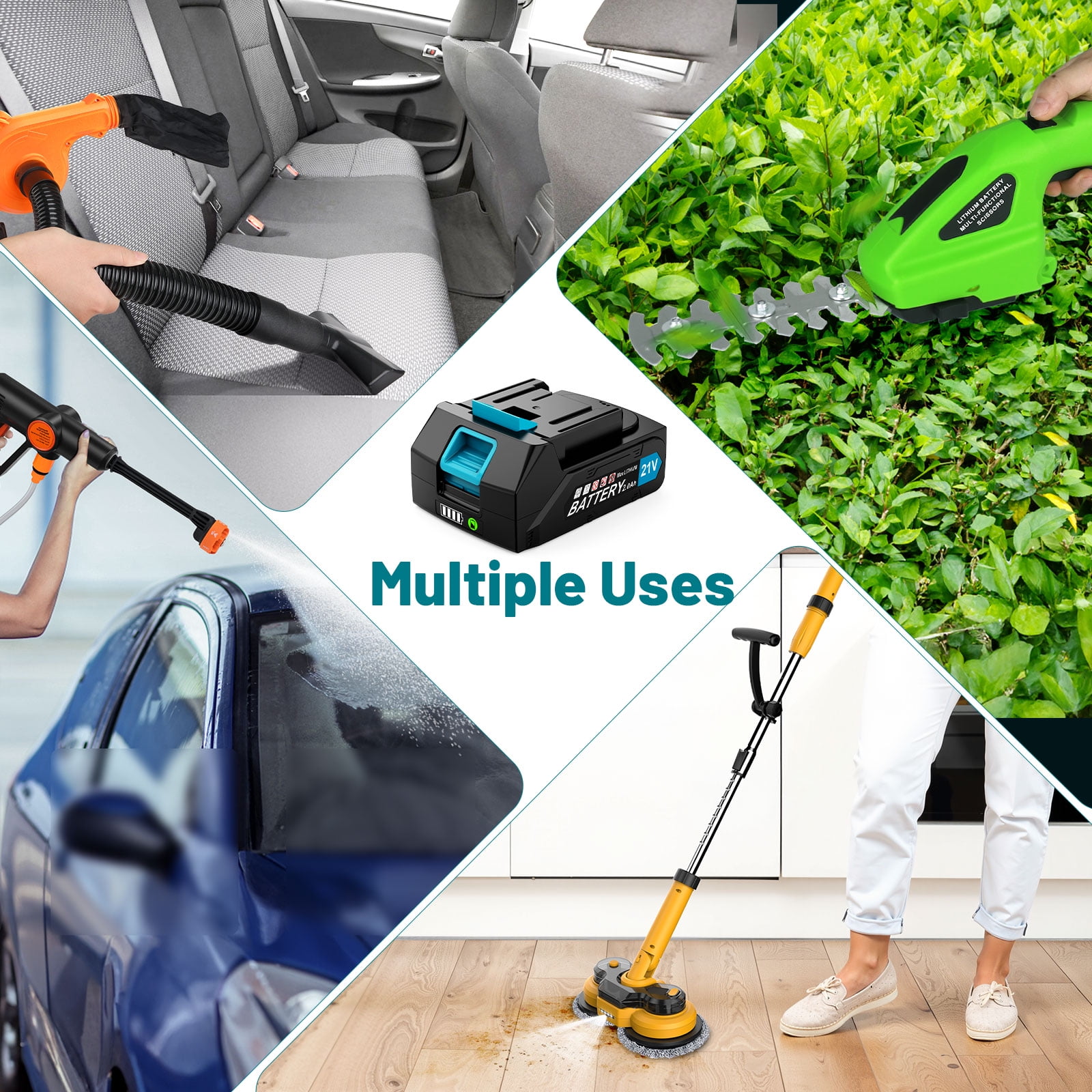 Amiluo 21V 2000mAh Replacement Battery, Applicable to Amiluo External Battery Electric Spin Scrubber (A4, A5 and Older External Battery Products)