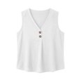 thumbnail image 5 of Uootdi Women's Tank Tops V Neck Sleeveless Button Decor Crinkled Tops Casual Loose Fit Breathable Camisoles Gift, 5 of 6