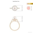 thumbnail image 5 of ANGARA Japanese Akoya Cultured Pearl Diamond Halo Ring in 14K Rose Gold for Women | June Birthstone, Birthday, Anniversary, Jewelry Gift for Women | Pearl Ring, 5 of 8