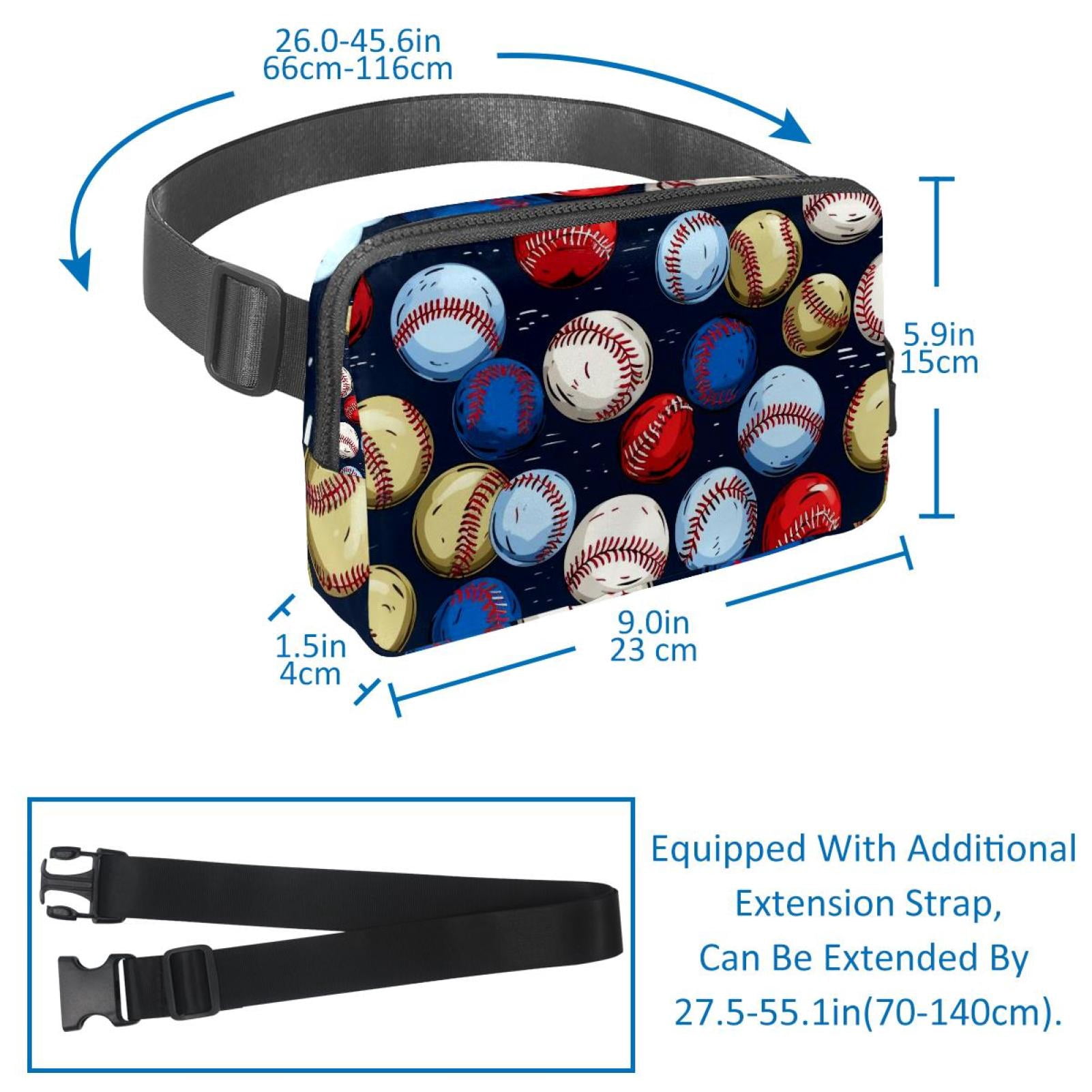 Baseball Lightweight Adjustable Waist Pack with Extension Strap for Unisex, Fanny Packs, Fanny Bag