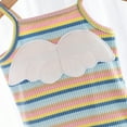 thumbnail image 6 of Fesfesfes Infant Onesie Baby Girls Sleeveless Rainbow Striped Print Suspender Romper Bodysuit Clearance Under 10$, 6 of 8